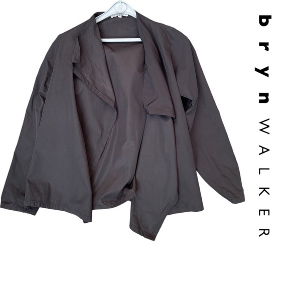 Bryn Walker Women Black Draped Open Front Jacket Cardigan outerwear asymetrical - Picture 2 of 10
